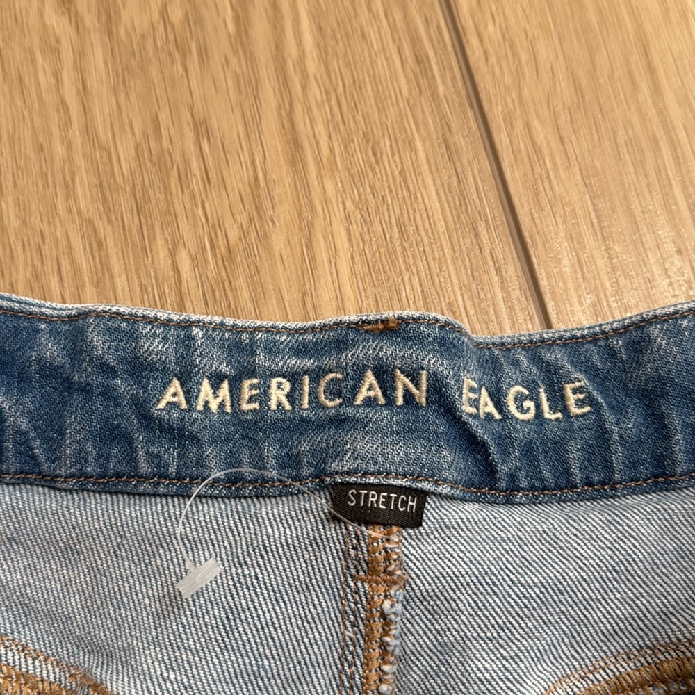 American Eagle Outfitters Blue Distressed Jean Shorts - Picture 7 of 10